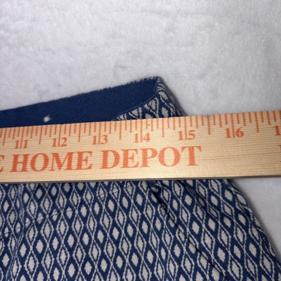 Max Studio XL Wide Leg Pants Blue/White Geo Print Stretchy Knit Pull On Office - Picture 4 of 11